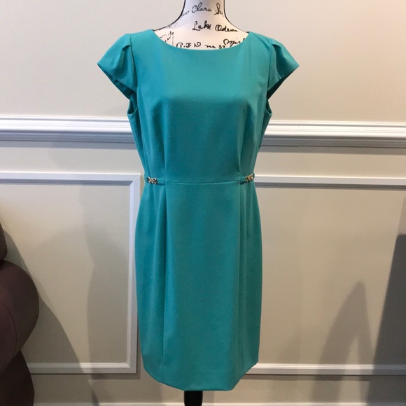 Tahari Dresses & Skirts - Turquoise Tahari Capped Sleeve Dress